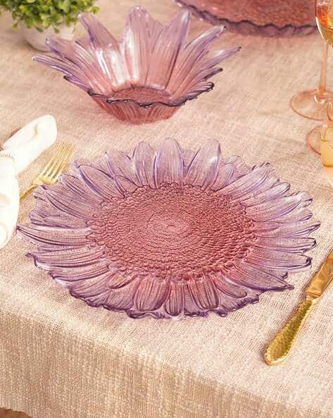 Buy Pure Home And Living Set of Ombre-Dyed Gerbera Glass Dinner
