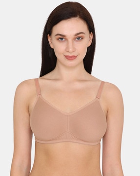 Buy Zivame Rosaline Double Layered Non Wired 3-4th Coverage T-Shirt Bra -  Grey Melange Online