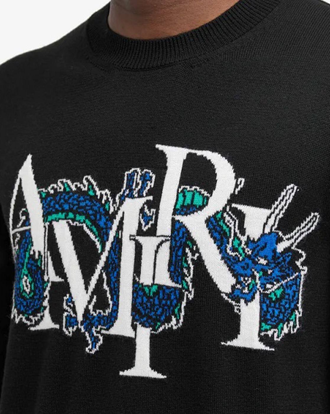 Buy AMIRI Dragon Wool Regular Fit Sweatshirt | Black Color