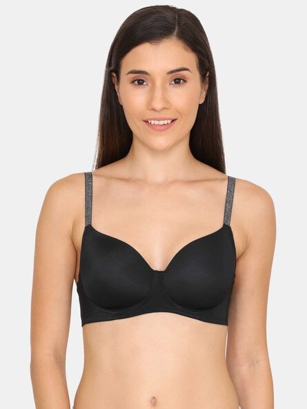 Buy ZIVAME Brown Womens Non Wired Lace Full Coverage Bra