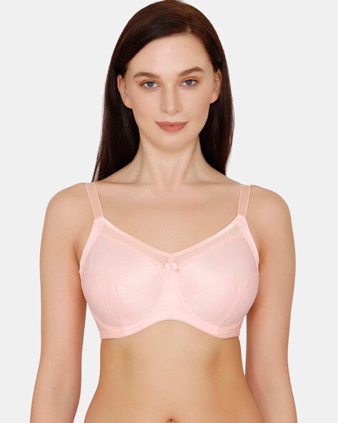 Zivame TRUE Curv Double Layered Wired Non Padded Full Coverage Super  Support Bra - Impatience Pink