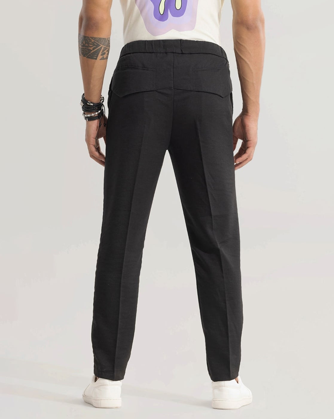 Chinos Pants Men Slim Fit Men's Trousers Suit Pants Ankle-Length Zipper  Pants Casual Pocket Pleated Solid Men's pants Black XL - Walmart.com