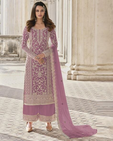 Women Embroidered 3-Piece Dress Material Price in India