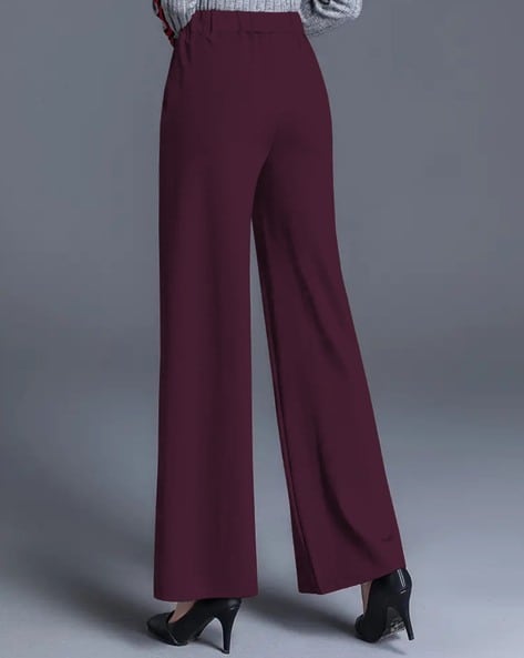 Buy Wine Trousers & Pants for Women by Silverfly Online