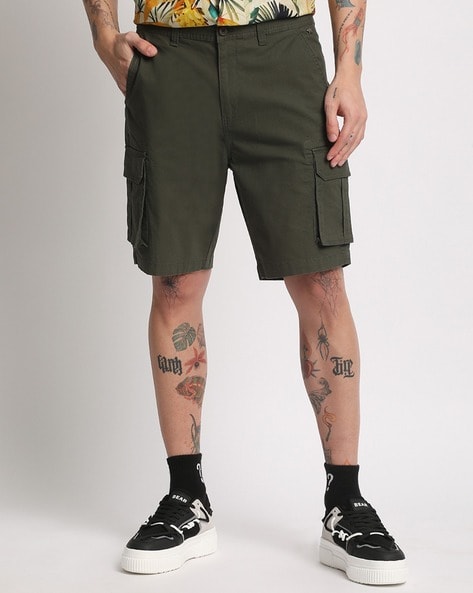 Men Slim Fit Cargo Shorts with Insert Pockets