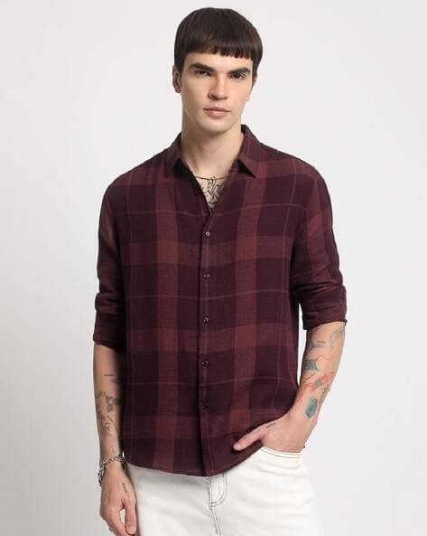 Product image of THE BEAR HOUSE Men Checked Slim Fit Shirt