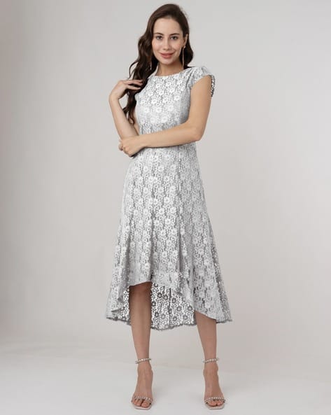 chinese dress ladies Buy Wine Colored Lace Round Neck Midi