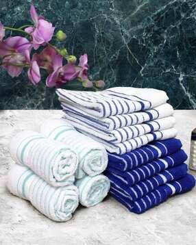 athom living Set of 12 Striped Hand Towels 23"x 15"-picture-3