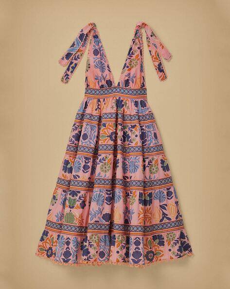 Buy FARM RIO Seashell Tapestry Midi Dress | Pink Color Women | AJIO LUXE