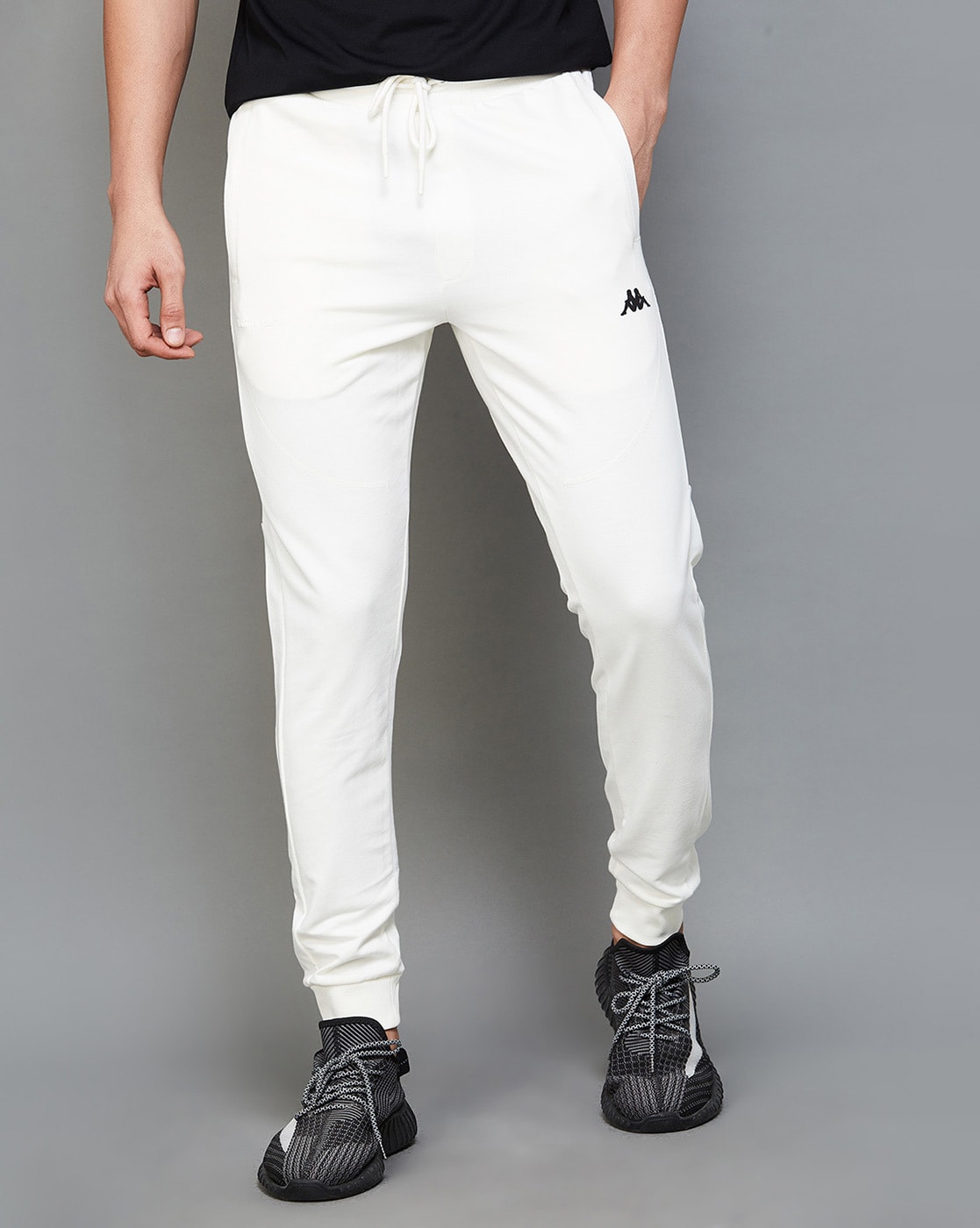 Black fashion and white kappa pants