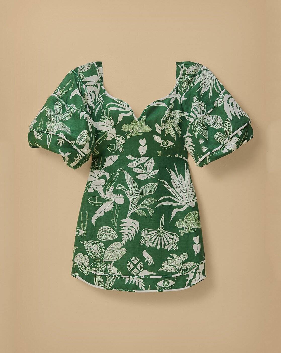 Buy FARM RIO Forest Soul Short Sleeve Mini Dress | Green Color Women | AJIO  LUXE