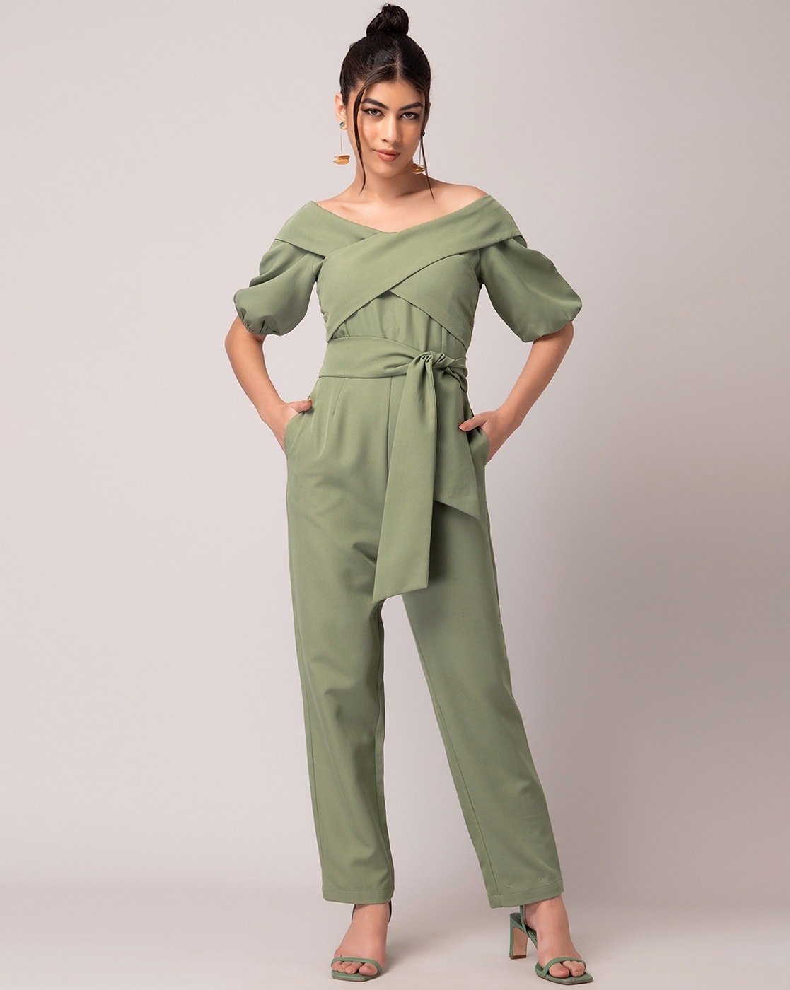 Women Relaxed Fit Drop-Shoulder Jumpsuit