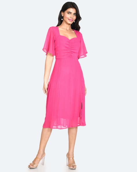 Zink London Women Ruched Sheath Dress