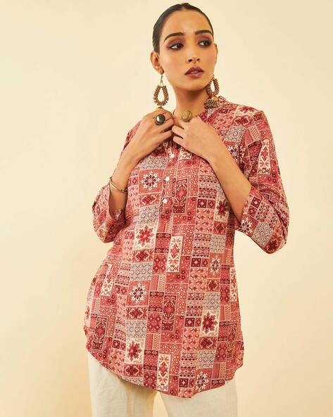 Women Floral Print Straight Tunic