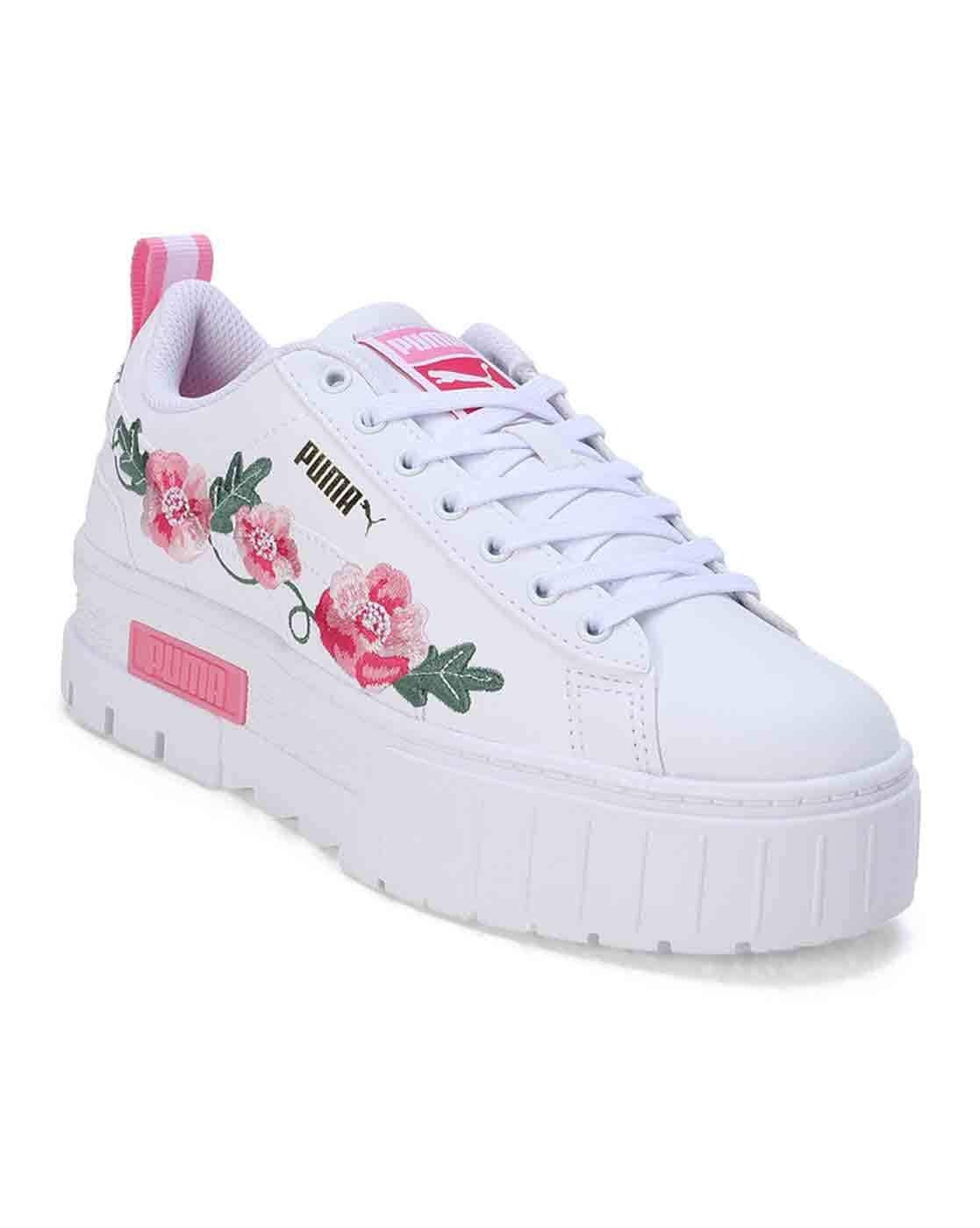 Mayze Embroidery Lace-Up Sneakers