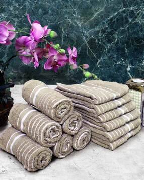 athom living Set of 12 Striped Hand Towels 23" x 15"-picture-1