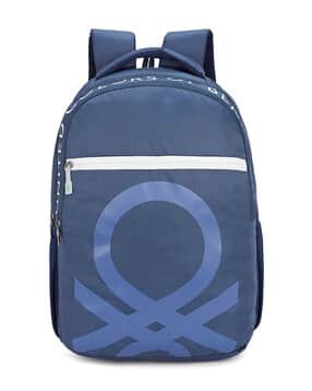 Men Logo Print Backpack with Adjustable Straps-image-5