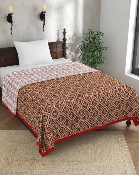 Geometric Print AC Room Single Bed Dohar