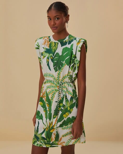 farm rio t shirt dress Caipirinha Midi - Multi Shirt Dress from FARM Rio features a vibrant tropical print Farm Rio multi-coloured tshirt dress