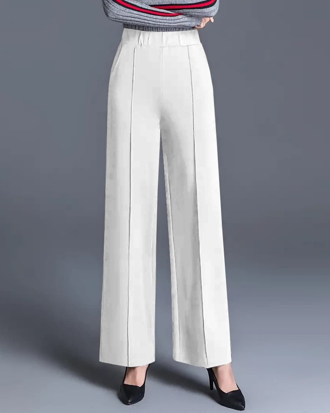 Buy SILKCHIC Regular Fit Ankle Length Elastic Waist Casual Bottom Wear  Palazzo Pants for Women at Amazon.in