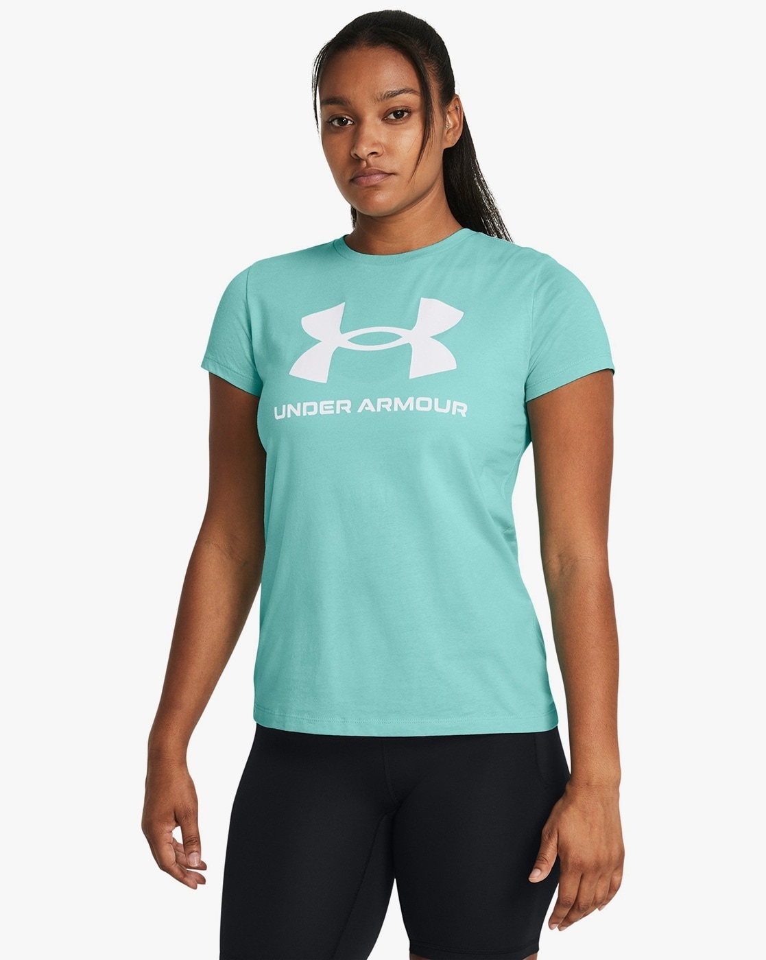 Green under armour fashion shirt womens