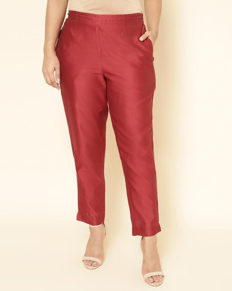 Women Ankle-Length Pants with Insert Pocket