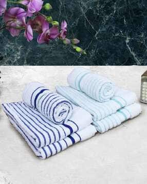 athom living Set of 6 Striped Cotton Hand Towels 23" x 15"-picture-35