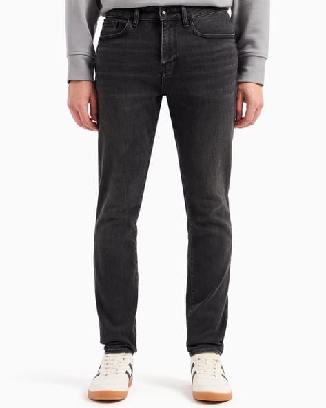 Mid-Wash Skinny Fit Jeans