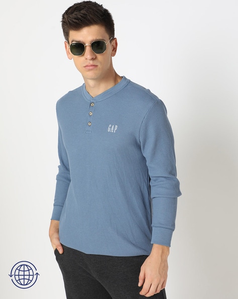 Men Slim Fit Henley T-Shirt
