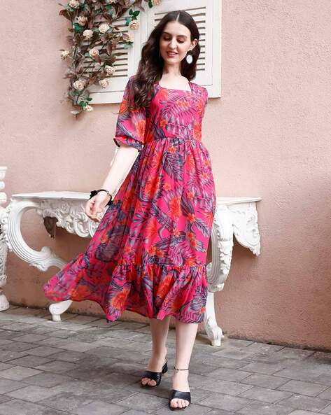 Buy Pink Dresses for Women by SMOWKLY Online Ajio