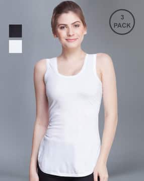 dollar missy Pack of 3 Cotton Scoop-Neck Camisoles-picture-36