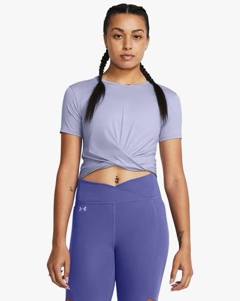 Motion Twisted-Knot Fitted Crop T-Shirt