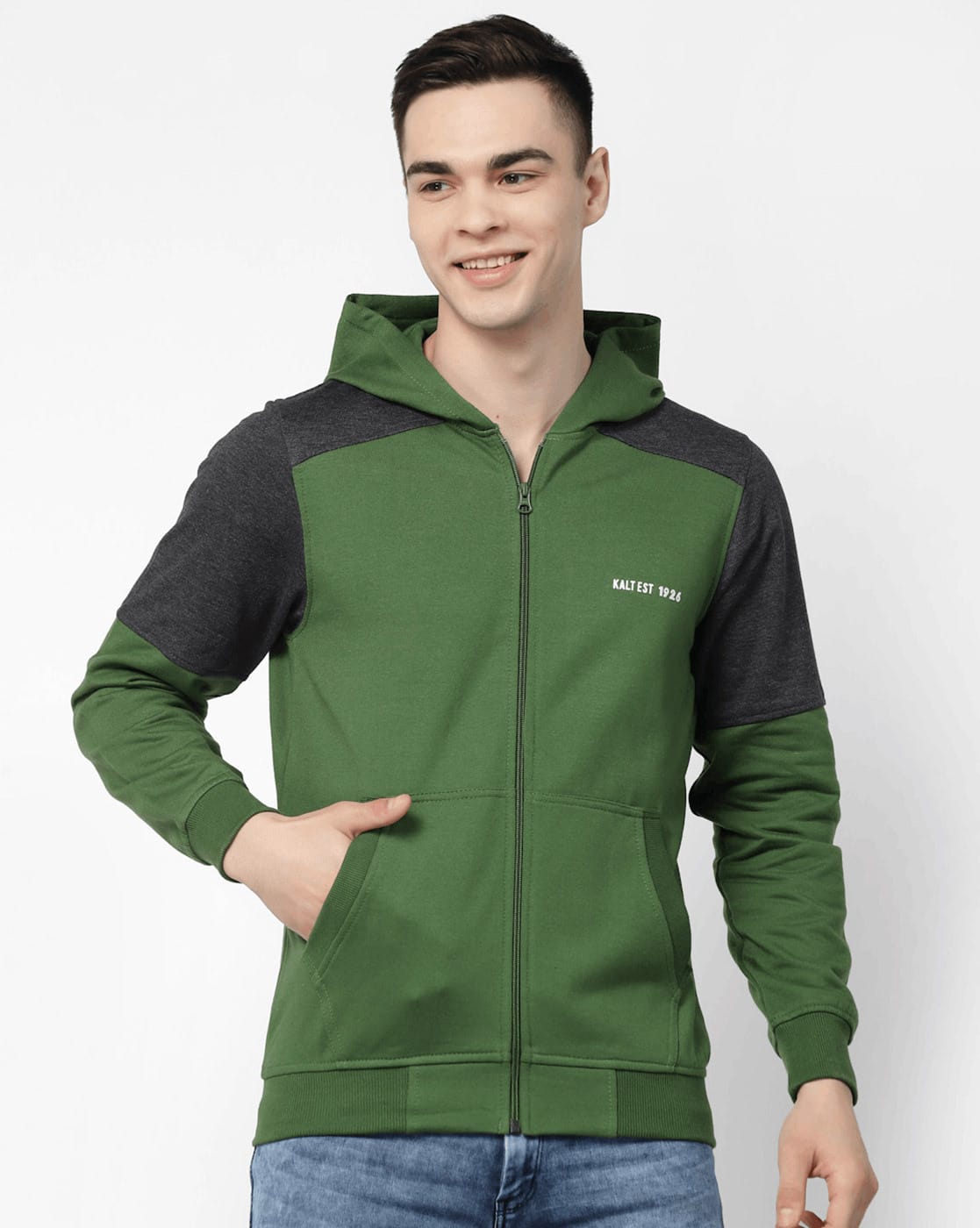 Buy Green Sweatshirt & Hoodies for Men by Kalt Online | Ajio.com