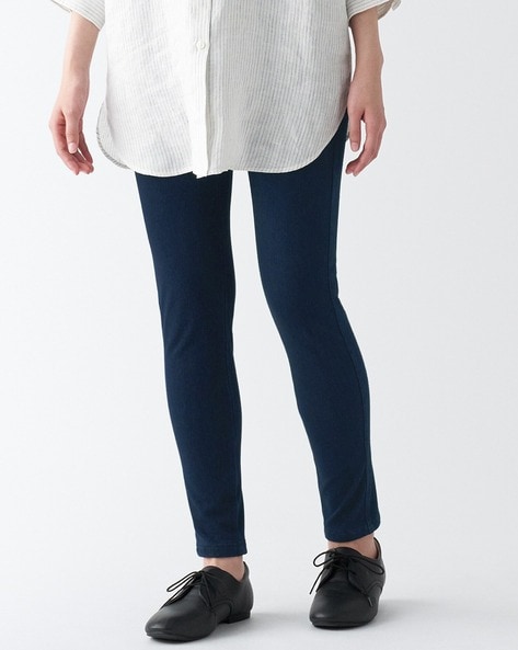Piftif Assorted print Blue Skinny Printed Denim Jegging Leggings Pants For  Girls pack of 1 Elasticated Ankle Length Jeans & Jeggings