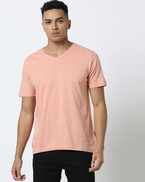 JOHN PLAYERS JEANS Heathered Slim Fit V-neck T-shirt
