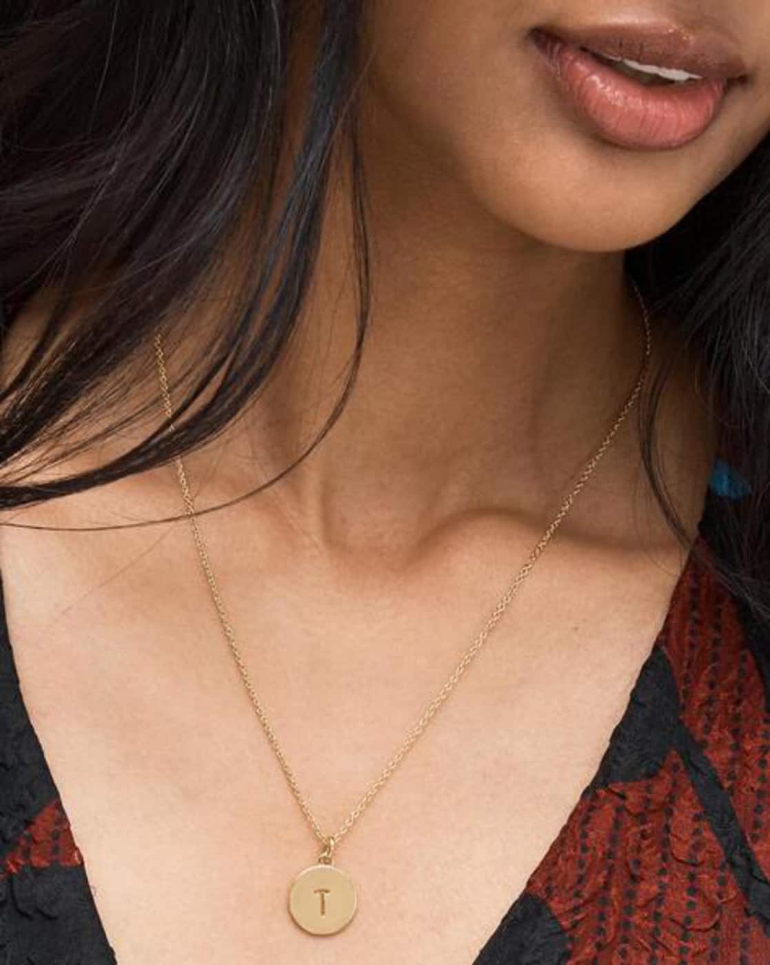 Buy KATE SPADE T Initial Pendant Gold-Toned Color Women AJIO LUXE - Main Image