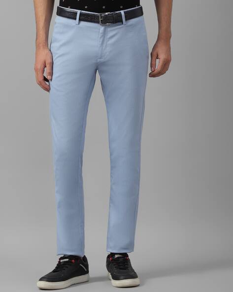 Men Regular Fit Flat-Front Trousers