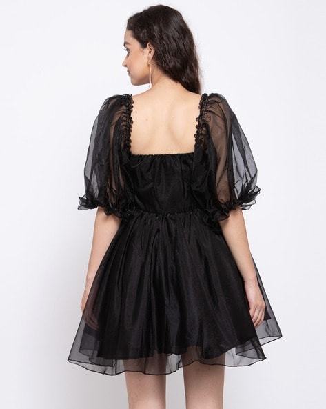 Azalea Black Velvet Mesh Long Sleeve Dress – Miss Circle