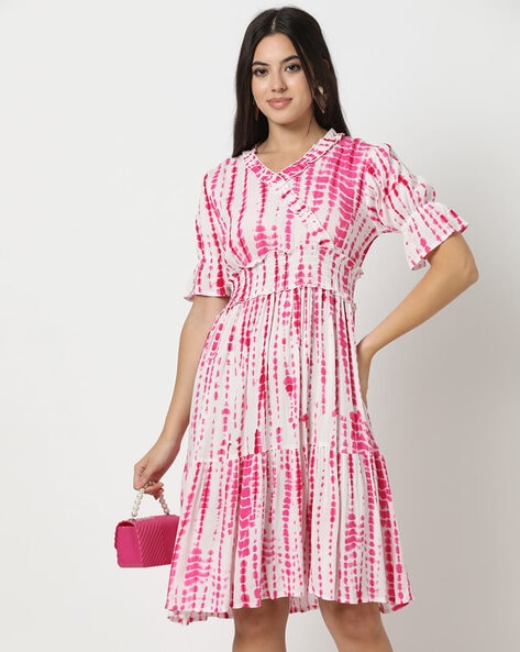 Women Tie & Dye Fit & Flare Dress