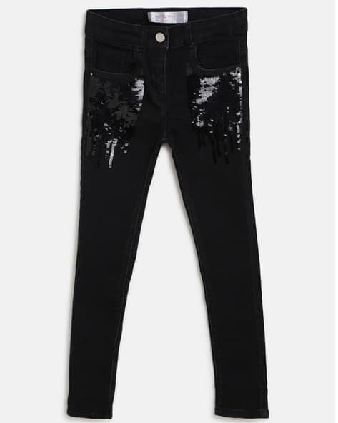 Girls Embellished Slim Fit Jeans