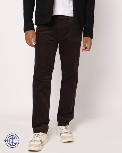 Buy Jack & Jones Men Brown Corduroy Trousers - Trousers for Men 345426 |  Myntra