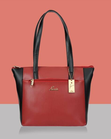 Lavie Women Colourblock Tote Bag with Double Handles