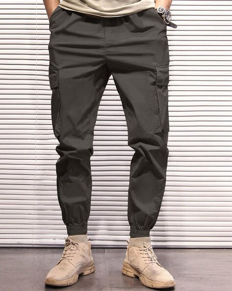 Buy Grey melange Trousers & Pants for Men by Vooter Online