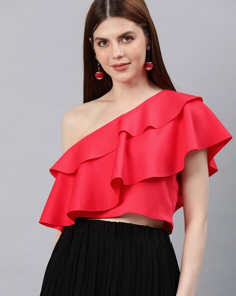 Womens Red Off Shoulder Tops