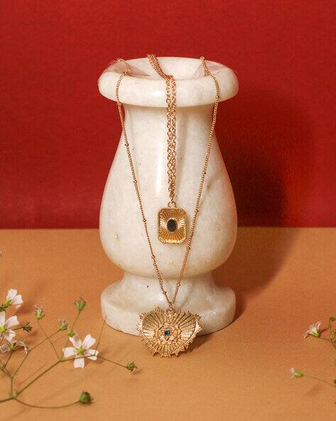 Viraasi Pack Of 2 Women Gold-Plated Stone-Studded Pendants