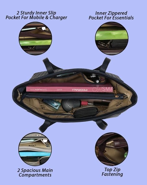 Price History of Lavie Women Basket-Weave Tote Bag For Women (Navy