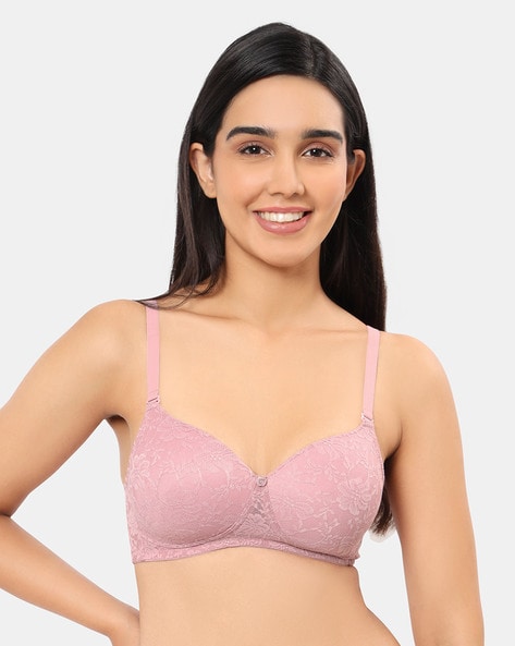 Buy Wacoal Padded Non Wired 3/4Th Coverage Push-Up Bra - Coral at Rs.1607  online