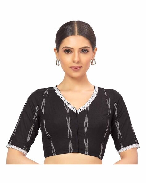 Studio Shringaar Women V-Neck Front-Open Blouse