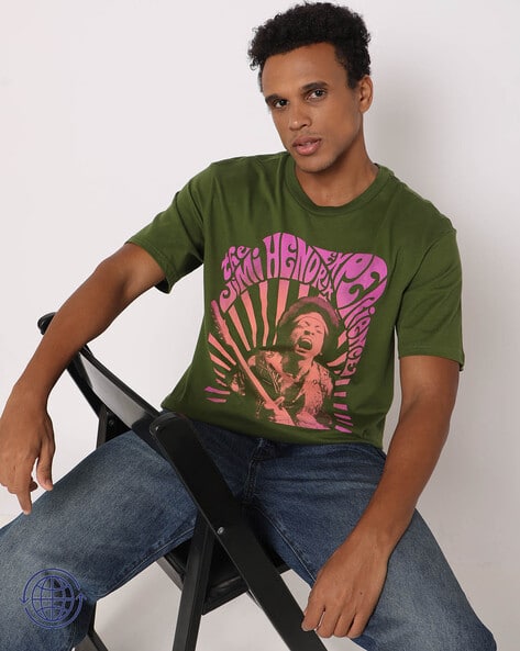 GAP Jimi Hendrix - Jimi Hendrix Print Round-Neck T-Shirt Offers & Cashback