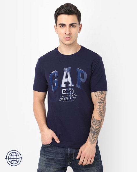 Men Logo Print Crew-Neck T-Shirt